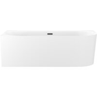 Wellsee Collaro 170x80 28910303R (пристенная ванна (левая) белый глянец, экран, ножки, сифон-автомат матовый черный) Image #1