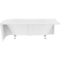 Wellsee Collaro 170x80 28910303R (пристенная ванна (левая) белый глянец, экран, ножки, сифон-автомат матовый черный) Image #3