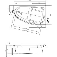 Cersanit Joanna 160x95 L (с ножками и экраном) Image #8