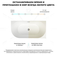 Wellsee Belle Spa 150x75 235702001 (пристенная ванна (правая) белый глянец, экран, каркас, сифон-автомат хром) Image #7