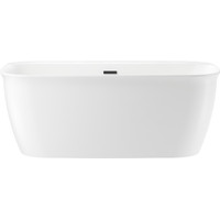 Wellsee Brillant iCon 160x80 236001003 (отдельностоящая ванна белый глянец, экран, ножки, сифон-автомат матовый черный) Image #1