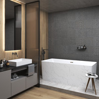 Wellsee Pure BY Wellsee 166x77 230706001 (отдельностоящая ванна белый глянец/мат. белый мрамор, экран, ножки, сифон-автомат хром) Image #8