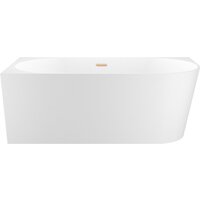 Wellsee Excellence Pro 170x75 28760704R (пристенная ванна (левая) белый глянец, экран, ножки, сифон-автомат золото)