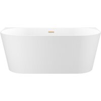 Wellsee Excellence Pro 150x73 28760204R (пристенная ванна белый глянец, экран, ножки, сифон-автомат золото)