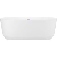 Wellsee Air Gap R 166x77 23860104R (отдельностоящая ванна белый глянец, экран, ножки, сифон-автомат золото)