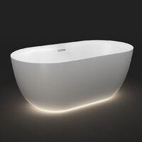 Wellsee Chic Riviera 170x76 23680501R (отдельностоящая ванна с подсветкой белый глянец, экран, ножки, сифон-автомат хром) Image #2