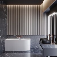 Wellsee Collaro Mini 140x70 28870303R (пристенная ванна (левая) белый глянец, экран, ножки, сифон-автомат матовый черный) Image #8