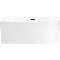 Wellsee Collaro Mini 140x70 28870303R (пристенная ванна (левая) белый глянец, экран, ножки, сифон-автомат матовый черный)