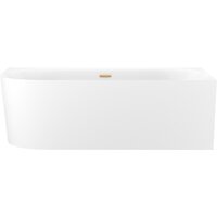 Wellsee Collaro 170x80 28910504R (пристенная ванна (правая) белый глянец, экран, ножки, сифон-автомат золото)