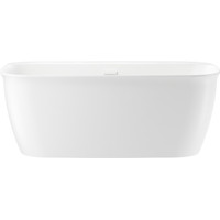Wellsee Brillant iCon 160x80 236001002 (отдельностоящая ванна белый глянец, экран, ножки, сифон-автомат глянцевый белый)