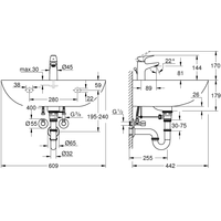 Grohe Bau 60 39644000 (со смесителем) Image #3