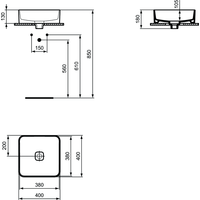 Ideal Standard Strada II Square Vessel 40 T296201 Image #2