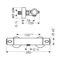 Hansgrohe Croma 100 Multi/Ecostat 1001 SLCombi 900 мм (27085000) Image #5