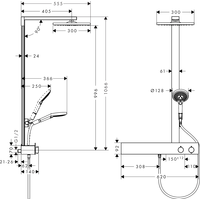 Hansgrohe Raindance E 300 1jet Showerpipe 350 ST EcoSmart 27364000 Image #3