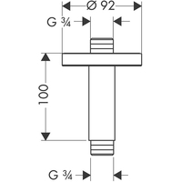 Hansgrohe Потолочное подсоединение 100 мм x 3/4" 27418000 Image #2