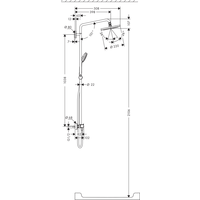 Hansgrohe Croma 220 Showerpipe 1038 мм (27185000) Image #3