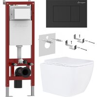 Roxen Cube в комплекте с инсталляцией Asten Readle Zentralmodul AR0601-135B с черной матовой кнопкой Image #1