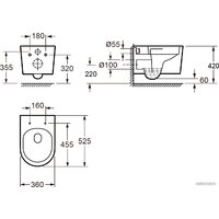 Wellsee Éclatant RimFree 182615001 (чаша, пневмокрышка, глянцевый белый) Image #10