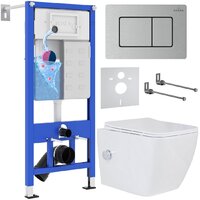 Roxen Cube bidet в комплекте с инсталляцией StounFix Dual Fresh 6 в 1 968439 (кнопка: сатин) Image #1