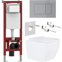 Roxen Cube в комплекте с инсталляцией Asten Readle Zentralmodul AR0601-185M с кнопкой сатин (хром матовый) Image #1