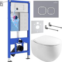 Roxen Egg в комплекте с инсталляцией StounFix Dual Fresh 6 в 1 966436 (кнопка: серый бетон) Image #1
