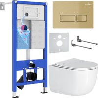 Roxen Vortex в комплекте с инсталляцией StounFix Dual Fresh 6 в 1 968090 (кнопка: брашированное золото) Image #1