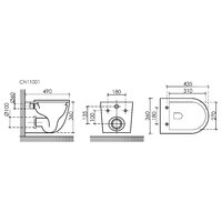 Ceramica Nova Uno Rimless CN11001 (белый, с крепежом и сиденьем) Image #11
