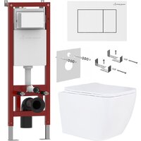 Roxen Cube в комплекте с инсталляцией Asten Readle Zentralmodul AR0601-135W с белой кнопкой Image #1