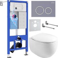 Roxen Egg в комплекте с инсталляцией StounFix Dual Fresh 6 в 1 966160 (кнопка: серый бетон) Image #2