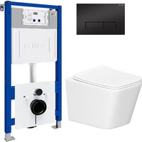 Lauter Square 214903 с кнопкой 219704HD (узкая, черный)