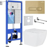 Roxen Сube в комплекте с инсталляцией StounFix Dual Fresh 6 в 1 968065 (кнопка: брашированное золото) Image #1