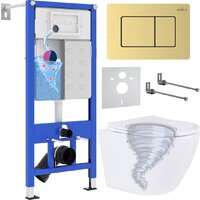 Roxen Antares Tornado в комплекте с инсталляцией StounFix Dual Fresh 6 в 1 968463 (кнопка: брашированное золото) Image #1
