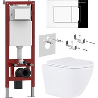 Roxen Antares в комплекте с инсталляцией Asten Readle Zentralmodul AR0601-185CH с кнопкой (хром глянец) Image #1