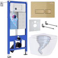 Roxen Antares Tornado в комплекте с инсталляцией StounFix Dual Fresh 6 в 1 968332 (кнопка: брашированное золото) Image #1