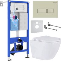 Roxen Antares 530185-01 в комплекте с инсталляцией StounFix Dual Fresh 6 в 1 966626 (кнопка: бежевый)