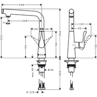 Hansgrohe Metris Select 14847800 (стальной) Image #2