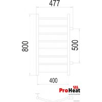 ProHeat Classic 40x80 (боковое подключение, черный муар) Image #2