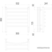 TERMINUS Классик П6 500x650 с полкой бп электро (хром) Image #3