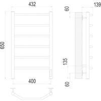 TERMINUS Виктория П6 400x650 нп электро (хром) Image #3