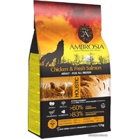 Ambrosia Adult All Breeds Chicken & Fresh Salmon (для всех пород с курицей и рыбой) 12 кг