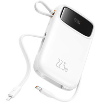 Baseus Qpow2 Dual-Cable Digital Display Fast Charge Power Bank 22.5W 10000mAh (белый)