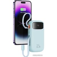 Baseus Qpow2 Dual-Cable Digital Display Fast Charge Power Bank 22.5W 10000mAh (голубой) Image #3