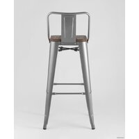 Stool Group Tolix со спинкой YD-H765E-W YG-15 (серебристый матовый/темное дерево) Image #6