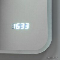 Алмаз-Люкс Зеркало с подсветкой и часами ЗП-65 80х60 Image #3