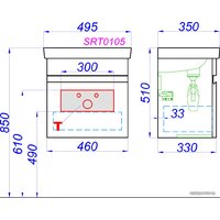 Aqwella Тумба под умывальник Smart 50 SRT0105DB (дуб балтийский) Image #5
