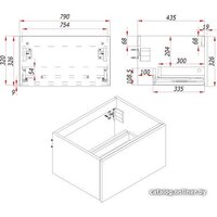 ЗОВ Тумба под умывальник Кито 80 K80LW0MRMC (белый/тростник) Image #4
