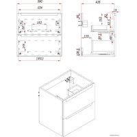 ЗОВ Тумба под умывальник Дион 70 D70LWP0M9003MKV5-HPL38T (туя/белый матовый) Image #4