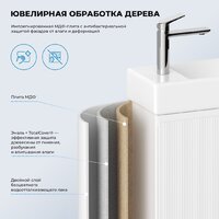 Wellsee Тумба под умывальник 3 в 1 WC Area 221801006 (тумба/матовый белый, раковина/глянцевый белый, ножки/матовый черный) Image #5