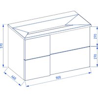 Lauter Тумба под умывальник Nelli 90 (бело-серый п/мат/бетон) Image #7