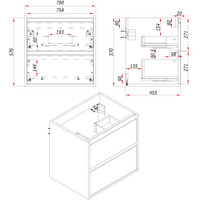 ЗОВ Тумба с умывальником Парма 80 P80LWP0MWMC1B-OL80 (белый матовый) Image #4